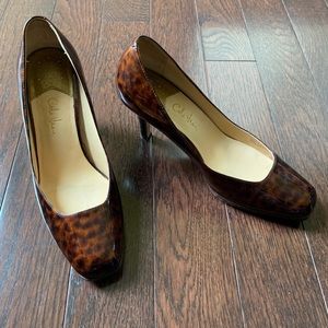 Cole Haan “Carma” heels, leopard patent leather